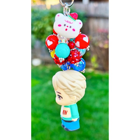 BTS Mookie Jimmin Kawaii Chibi Keychain Purse Bag Charm - Picture 2 of 5